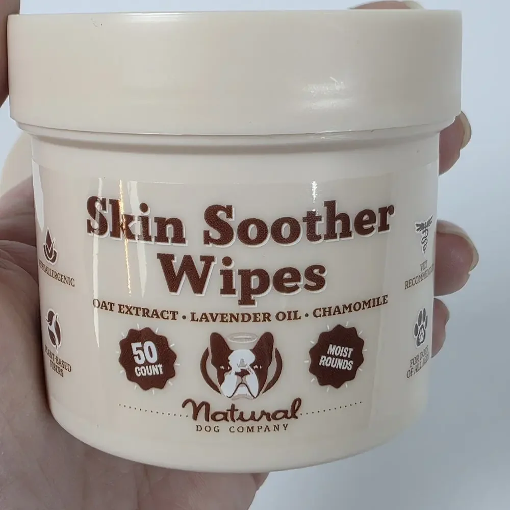 Natural Dog Company Skin Soother Wipes 50 Ct 2 Pack Oat Lavender Chamomile